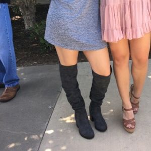 Suede Knee High Boots