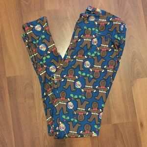 LulaRoe Gingerbread Man TC Christmas Leggings NEW
