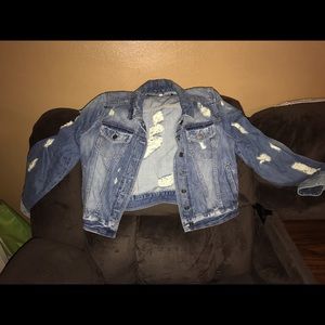 Large destroyed jean jacket