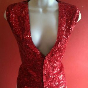 Red sequin vest