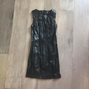 Black Faux Leather Minidress
