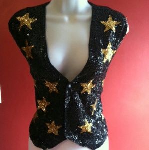 Black sequin vest