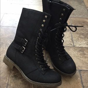Black Lace Up Combat Boots