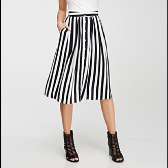 Forever 21 striped midi skirt