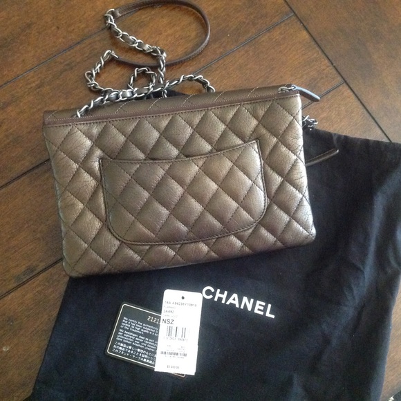 New Authentic Chanel flap bag. Dark Gold - Picture 2 of 4