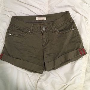 Dark green mid rise shorts