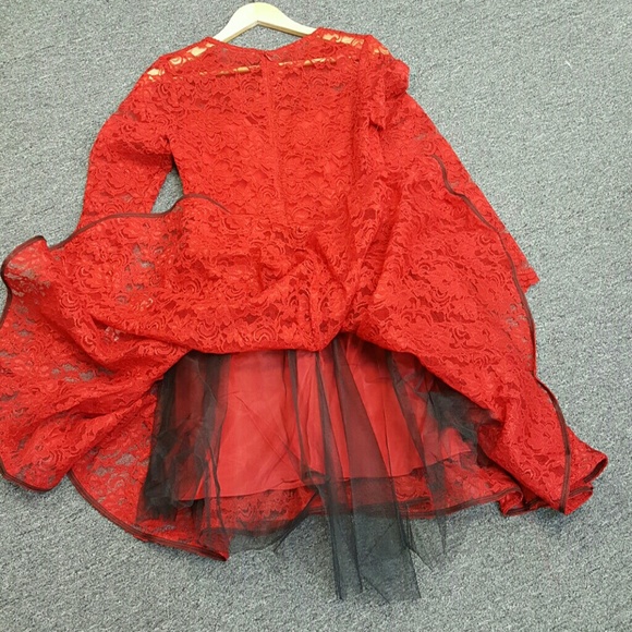 Allen Schwartz Lace Asymmetrical Fit, Flare Dress. - Picture 4 of 4