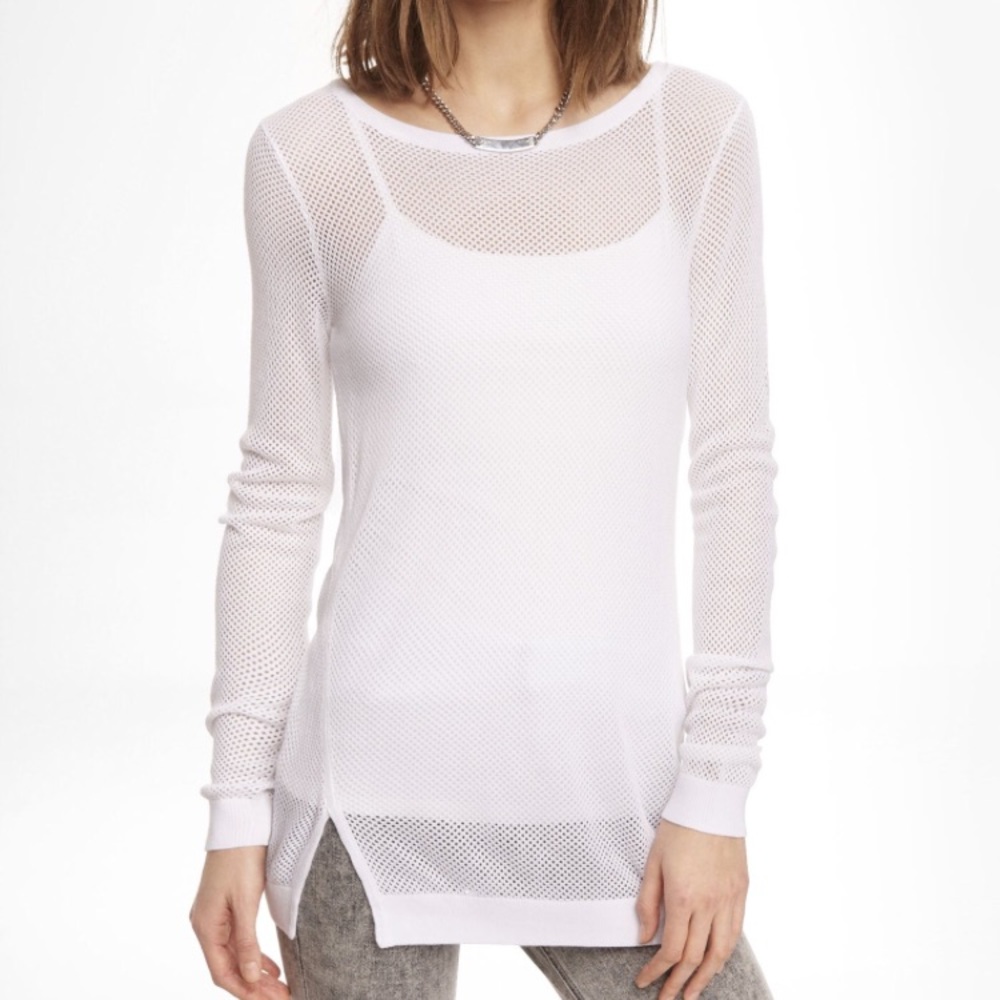Express white net sweater