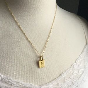Dainty K initial gold plated chain and charm