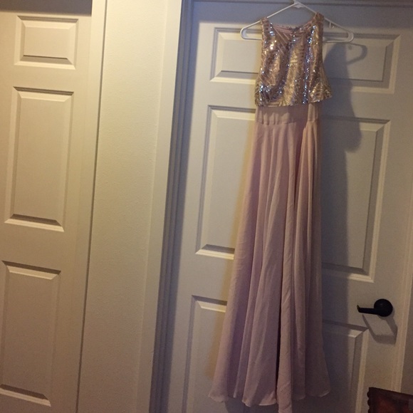 Pink dress.