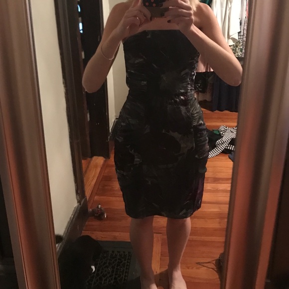 Betsey Johnson strapless dress with bustle