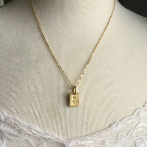 Dainty S initial gold plated necklace