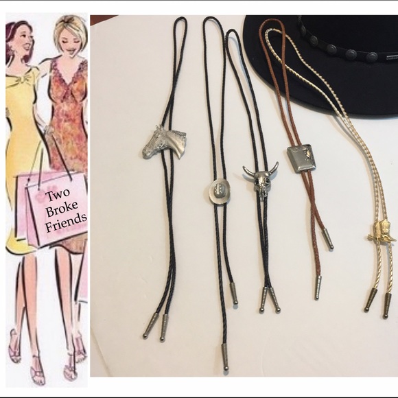 **SOLD***Lot of 5 different Bolo Lariat neck ties