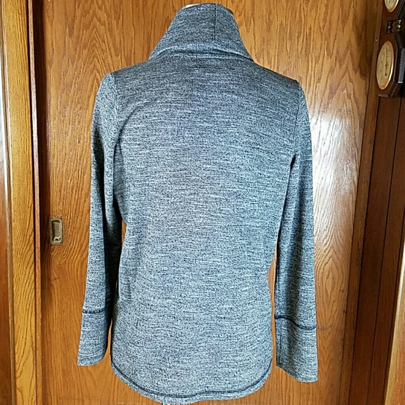 Heather Black Gray Cowl Neck Pocket Sweater PM - Picture 4 of 4