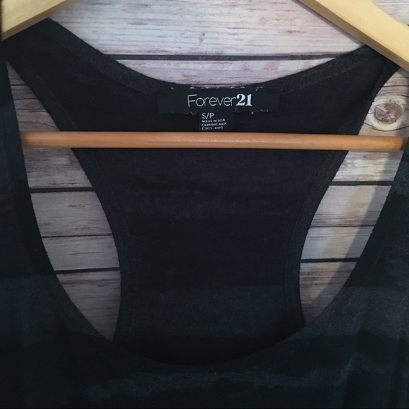 Forever 21 Tank Top- Black and Gray Stripes-Size S - Picture 2 of 4