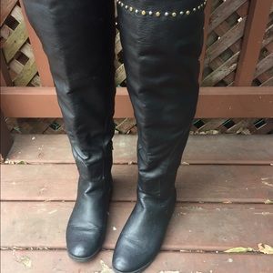 Black thigh high boots