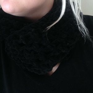 Black Knitted Infinity Scarf