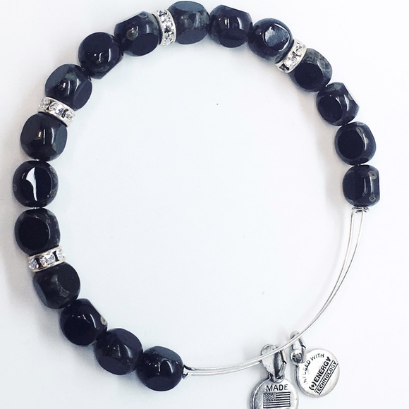 Alex and Ani black beads bangle - Picture 2 of 3