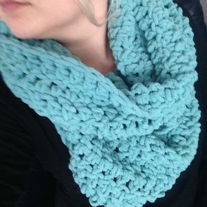 Light Blue Knitted Infinity Scarf