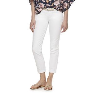 Lauren Conrad Skinny Ankle mid rise white jeans