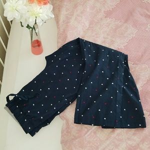 Old Navy PJ Pants M NWOT navy with hearts