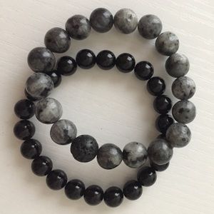 Mala bracelets (2 set) black and grey
