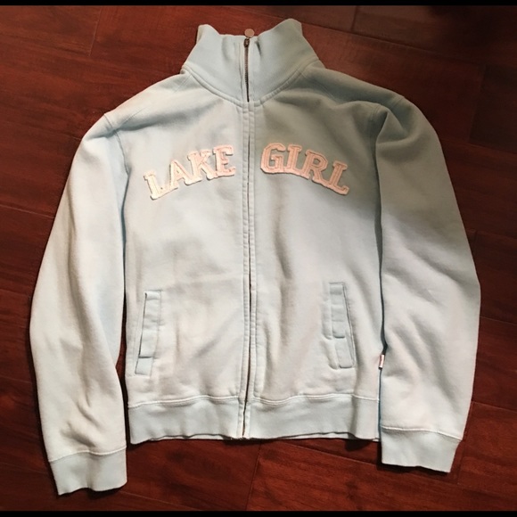 Cute bright baby blue Lake Girl brand sweatshirt