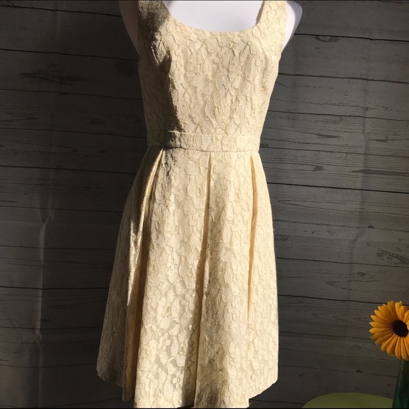 Aidan Mattox Cream & Gold Cocktail Dress