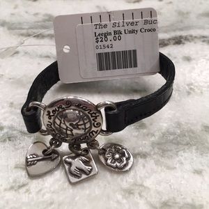 Brighton silver and leather bracelet