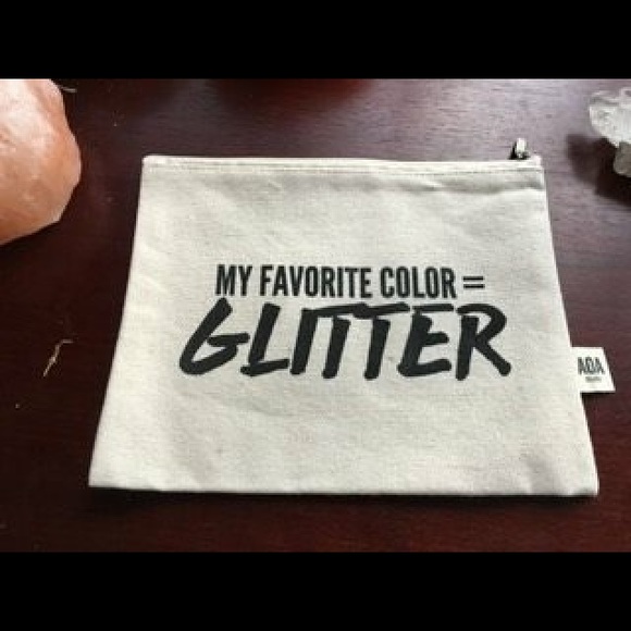 My Favorite Color is Glitter Canvas Makeup Bag