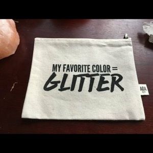 My Favorite Color is Glitter Canvas Makeup Bag