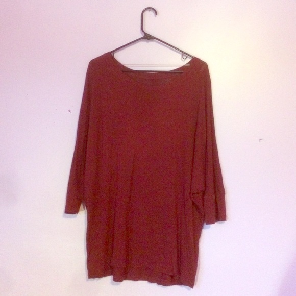 Maroon Slouchy Batwing Top