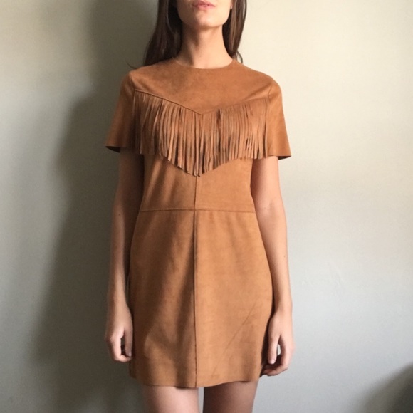 Fringe suede dress