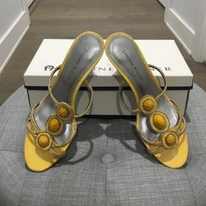 Women's Etienne Aigner size 7, yellow snake