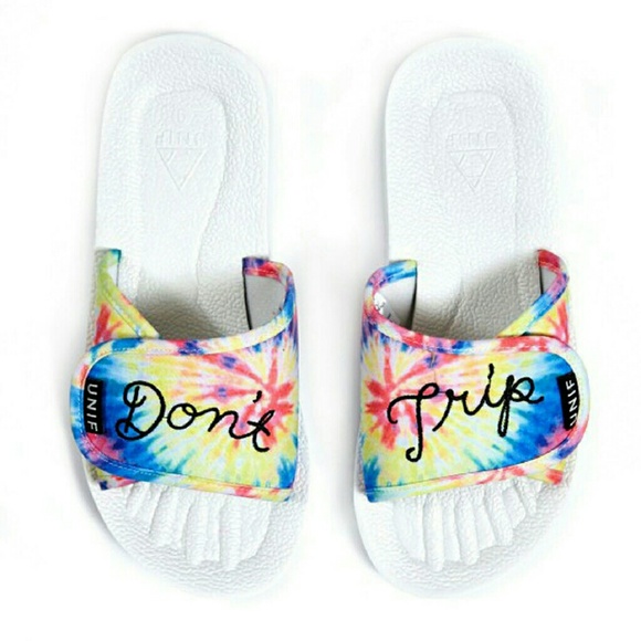 UNIF don't trip tie dye slides