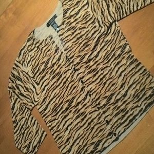 August Silk Tiger Print Cardigan