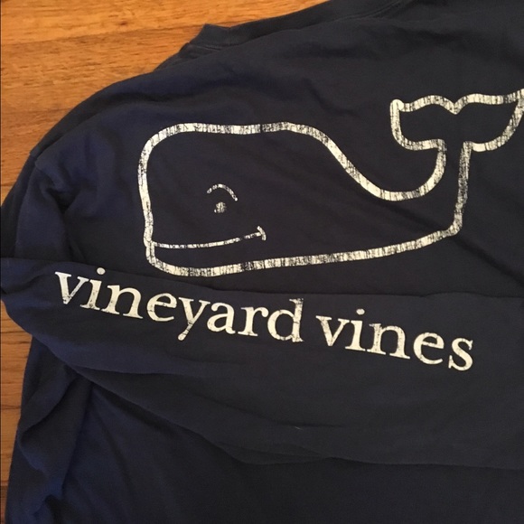 Long Sleeve Vintage Whale Pocket T Shirt