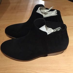 New Black Faux Suede Booties