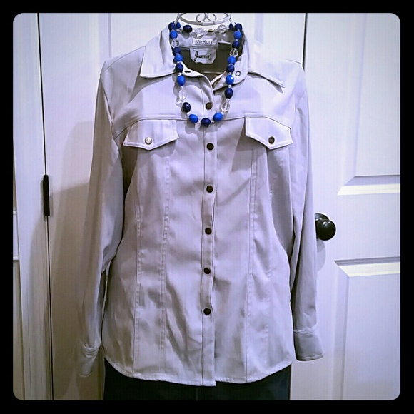 Grey button down shirt