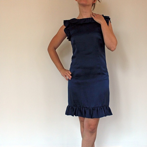 ANTHROPOLOGIE SILK RUFFLE DRESS - Picture 1 of 5