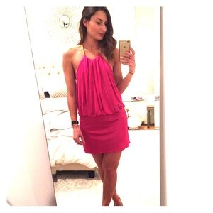 Jay Ahr Hot Pink Mini Dress