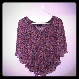 Floral Flowy V Neck Tunic