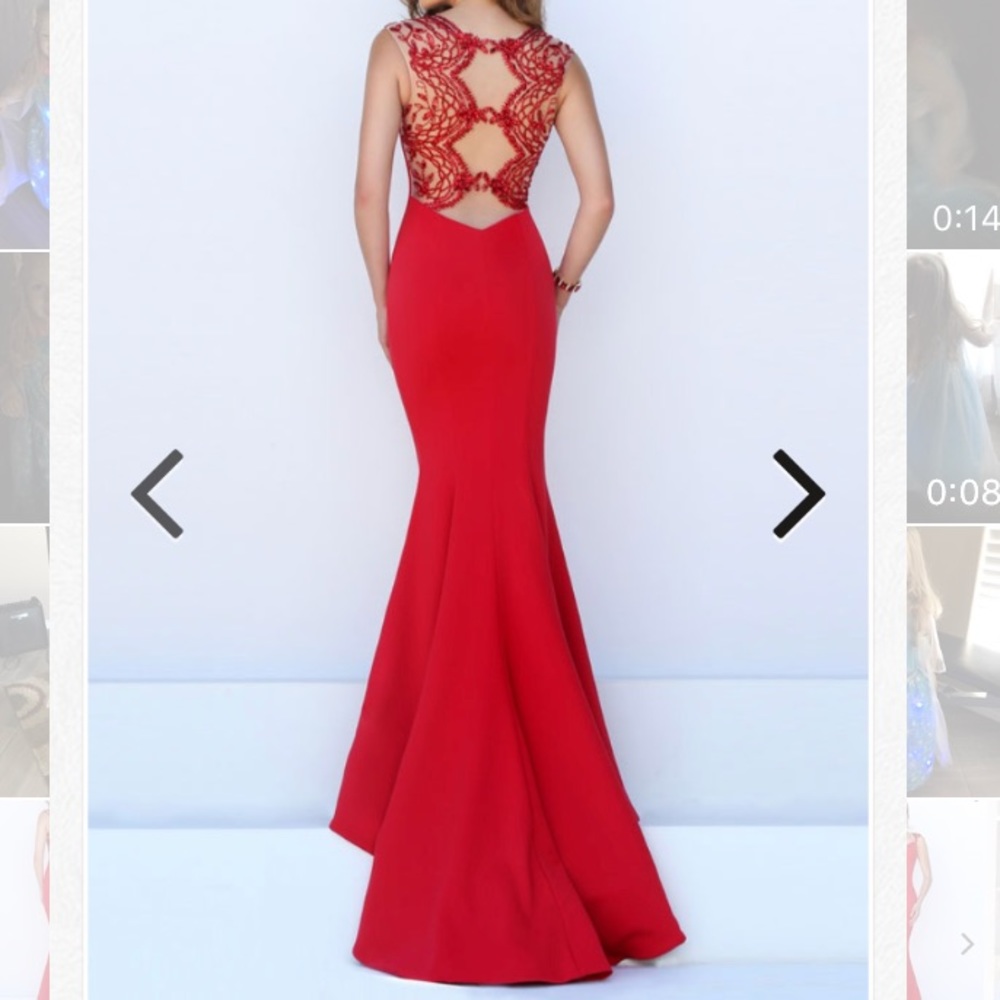 Gorgeous Red Illusion Back Formal