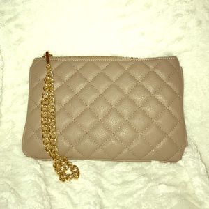Nude Clutch with Gold chain