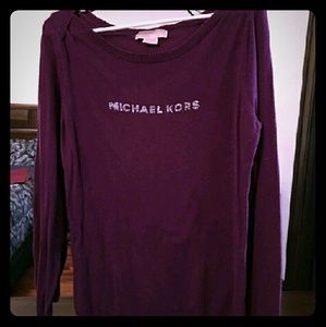 Michael Kors Purple rhinestone branded  sweater
