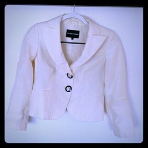 Raw Silk Emporio Armani White Cream Blazer