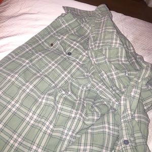 Green North Face Flannel