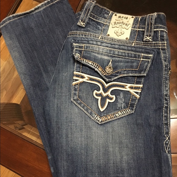 Men's Rock Revival Clive Straight Size 33 Long