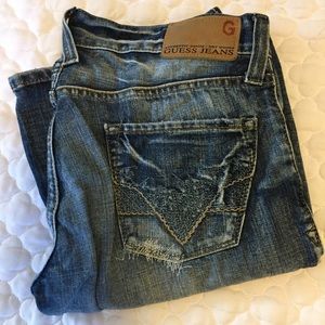 Distressed boot-cut Guess jeans