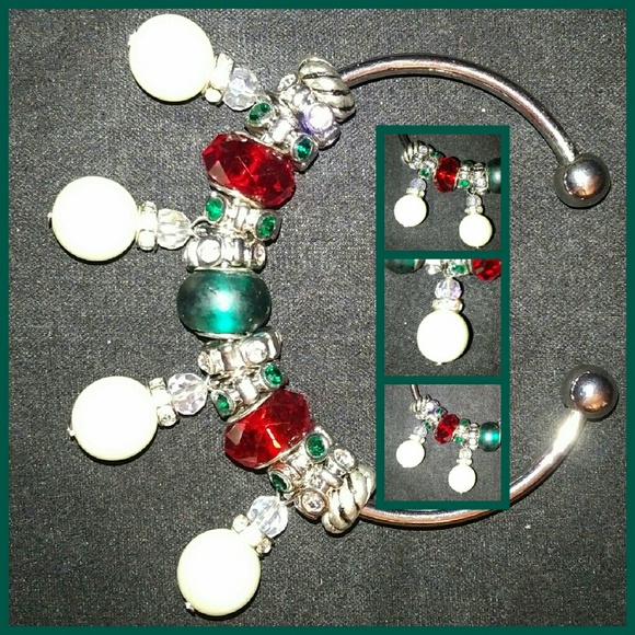 Holiday Murano bead cuff charm bracelet